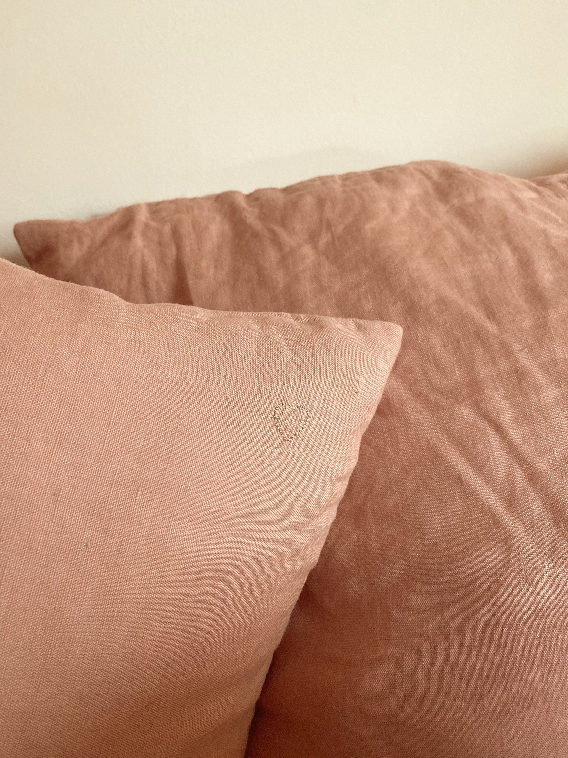 Housse de couette adulte, AMOR, vieux rose – CASA MINA